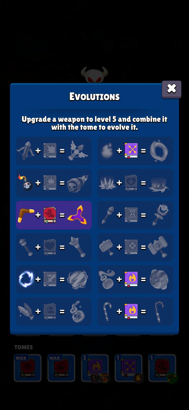 Optimal Weapons evolutions