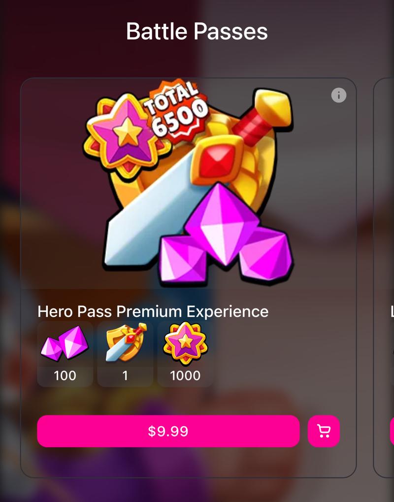 Real Money hero pass